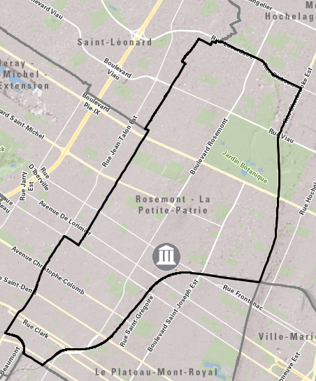 Carte électorale de la région Rosemont-La Petite-Patrie