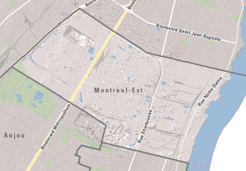 Carte électorale de la région Ville de Montréal-Est