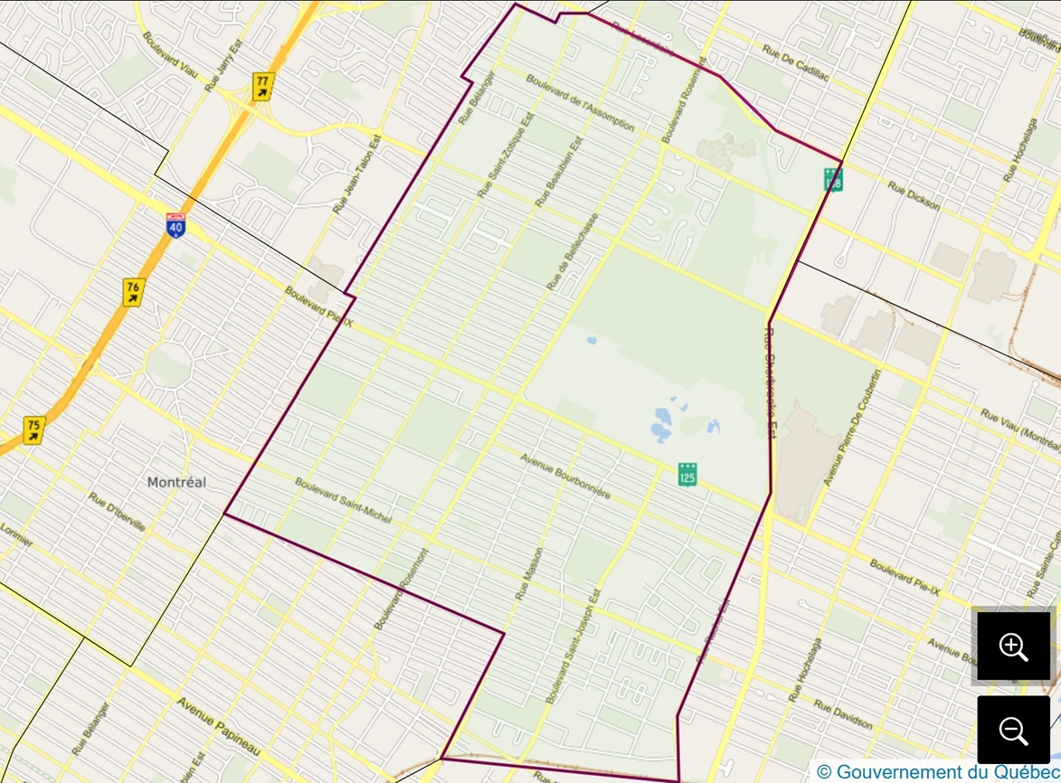 Carte électorale de la région Rosemont